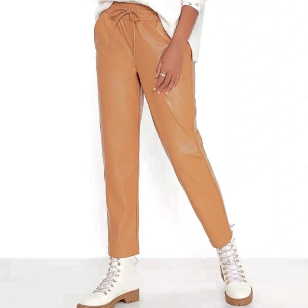 LOFT Faux Leather Pants in Safari Sand. Size XL. Brand new!
